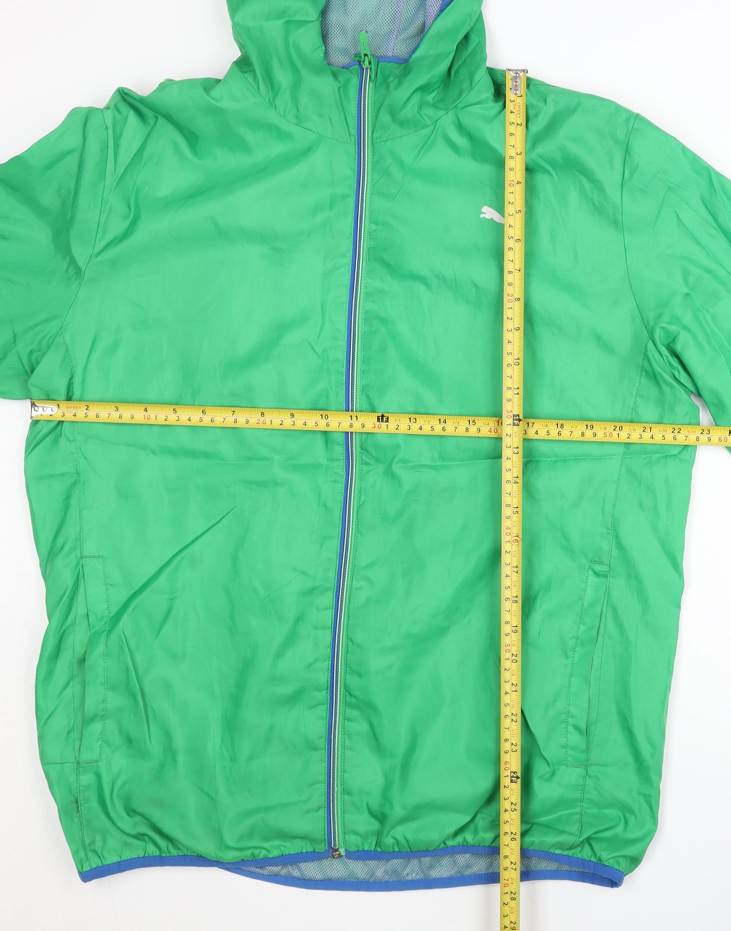 Puma Men's Green 2XL Windbreaker Hooded Lightweight Jacket
