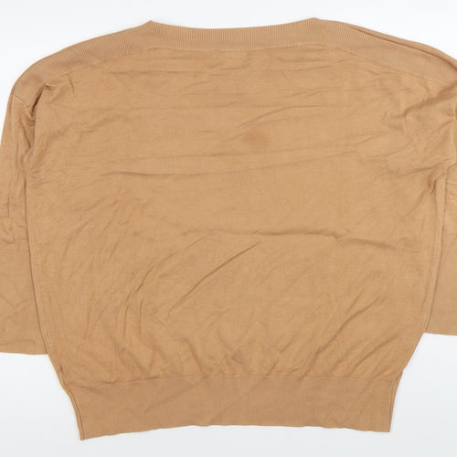 Monsoon Women’s Brown XL Boat Neck 3/4 Sleeve Pullover Jumper