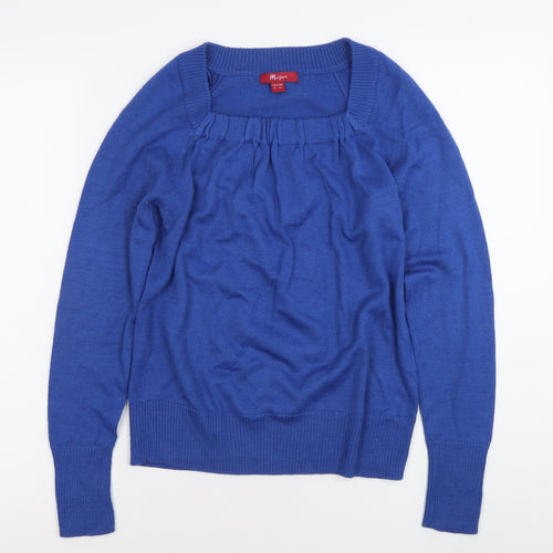 Monsoon Women's Blue Size 8 Pullover Square Neck Jumper