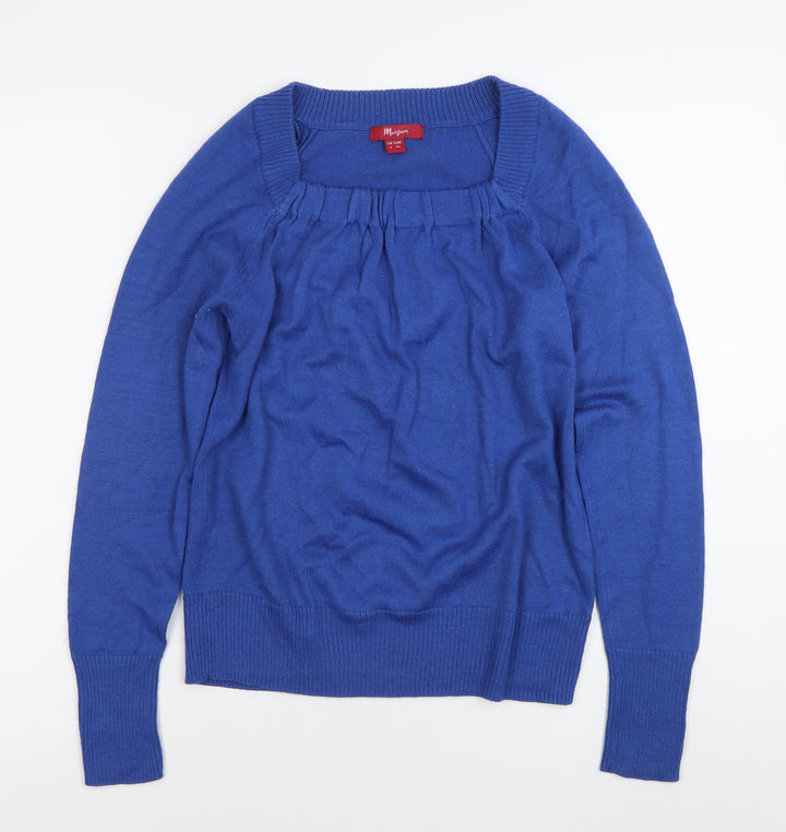 Monsoon Women's Blue Size 8 Pullover Square Neck Jumper