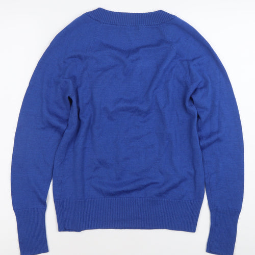 Monsoon Women's Blue Size 8 Pullover Square Neck Jumper