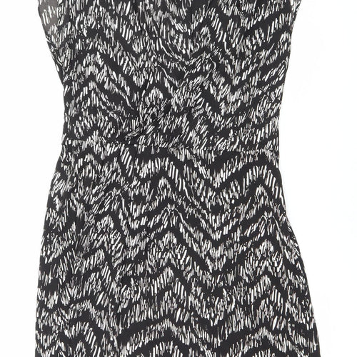 H&M Women’s Black Geometric Strapless Mini Dress UK 10 Summer Party Wear