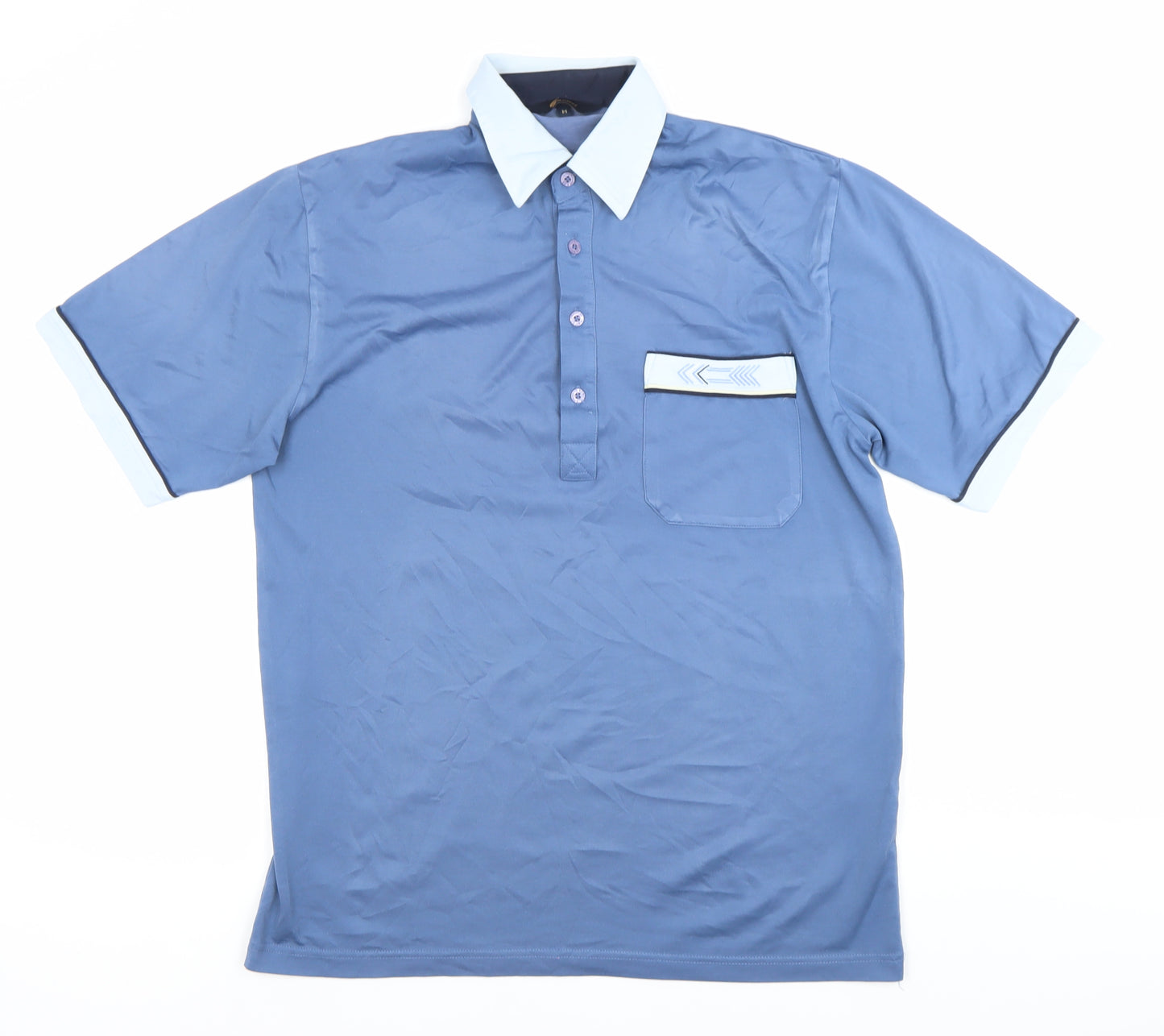 Gabicci Men's Blue Medium Short Sleeve Polo Shirt with Pocket