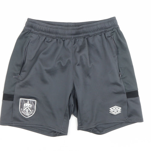 Umbro Boys Grey Athletic Football Shorts Size 158 YXL Burnley FC