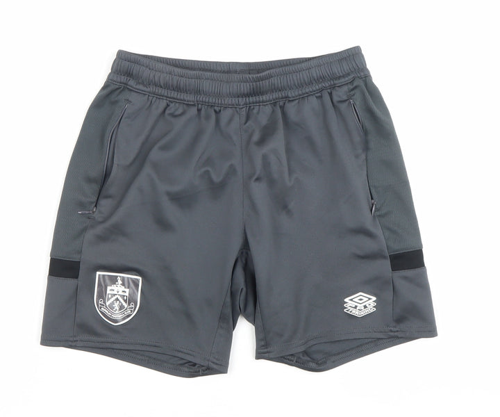 Umbro Boys Grey Athletic Football Shorts Size 158 YXL Burnley FC