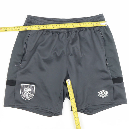 Umbro Boys Grey Athletic Football Shorts Size 158 YXL Burnley FC