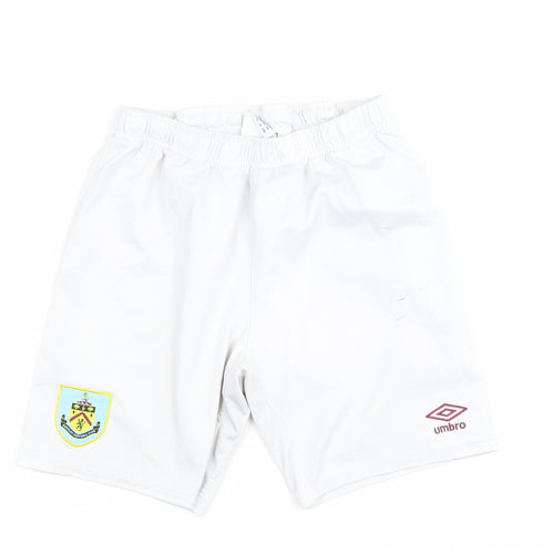 Umbro Boys White Football Shorts Burnley FC Crest Size 158 YXL