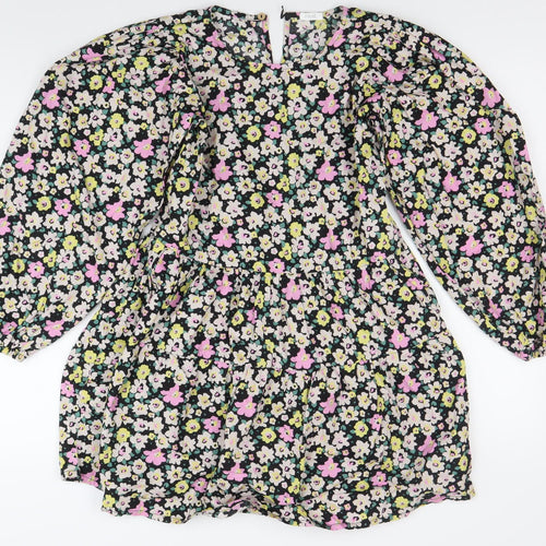 Next Girls Multicoloured Floral A-Line Dress 12 Years Long Sleeve