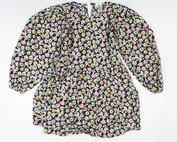 Next Girls Multicoloured Floral A-Line Dress 12 Years Long Sleeve