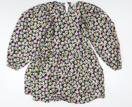 Next Girls Multicoloured Floral A-Line Dress 12 Years Long Sleeve