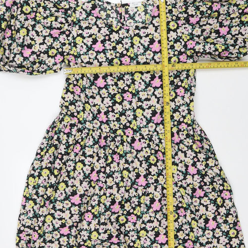 Next Girls Multicoloured Floral A-Line Dress 12 Years Long Sleeve