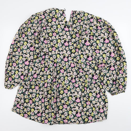 Next Girls Multicoloured Floral A-Line Dress 12 Years Long Sleeve