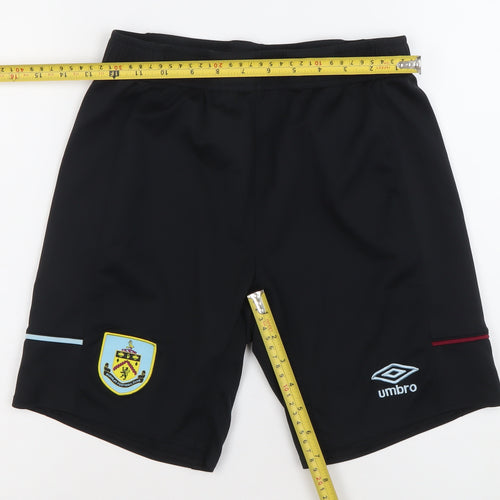 Umbro Men's Black Burnley FC Athletic Football Shorts Size S Polyester