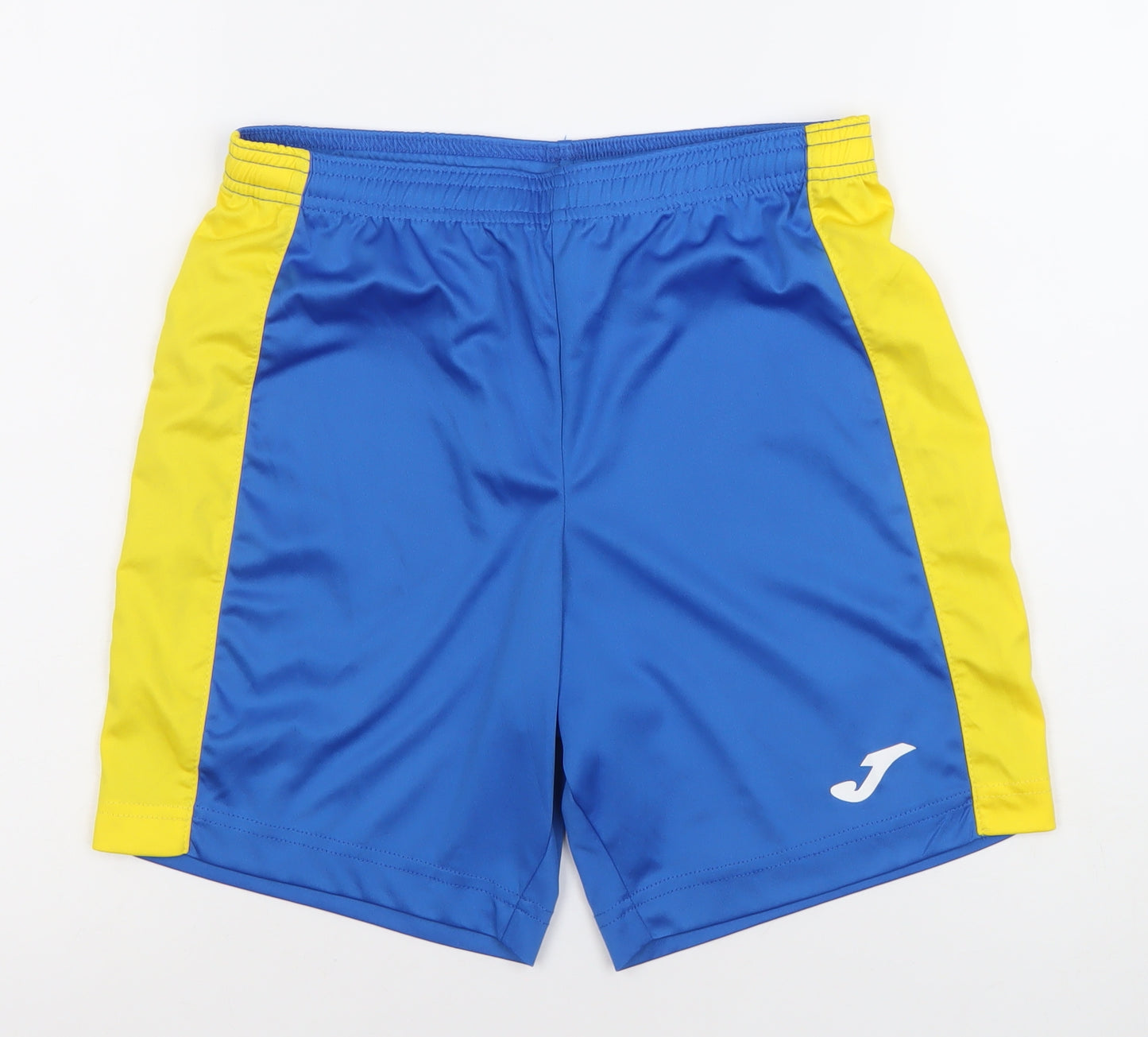Joma Boys Blue Yellow Athletic Football Shorts UK 12 2XS Quick Dry
