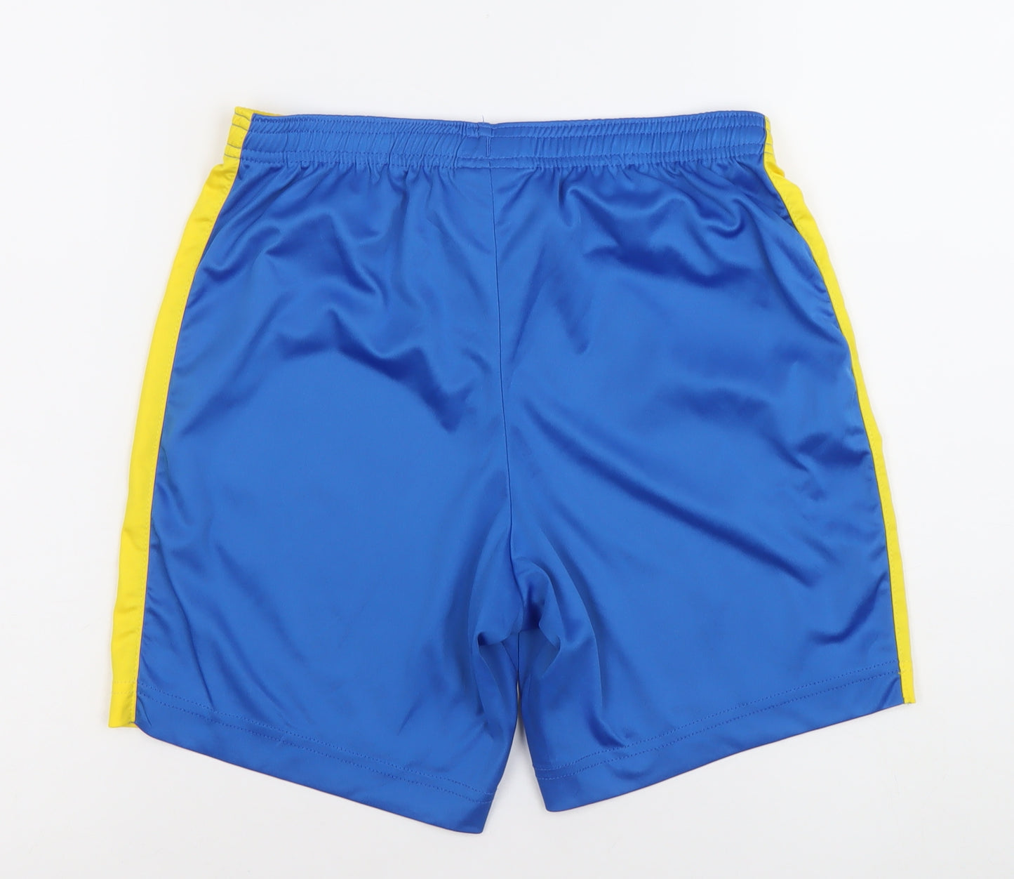 Joma Boys Blue Yellow Athletic Football Shorts UK 12 2XS Quick Dry