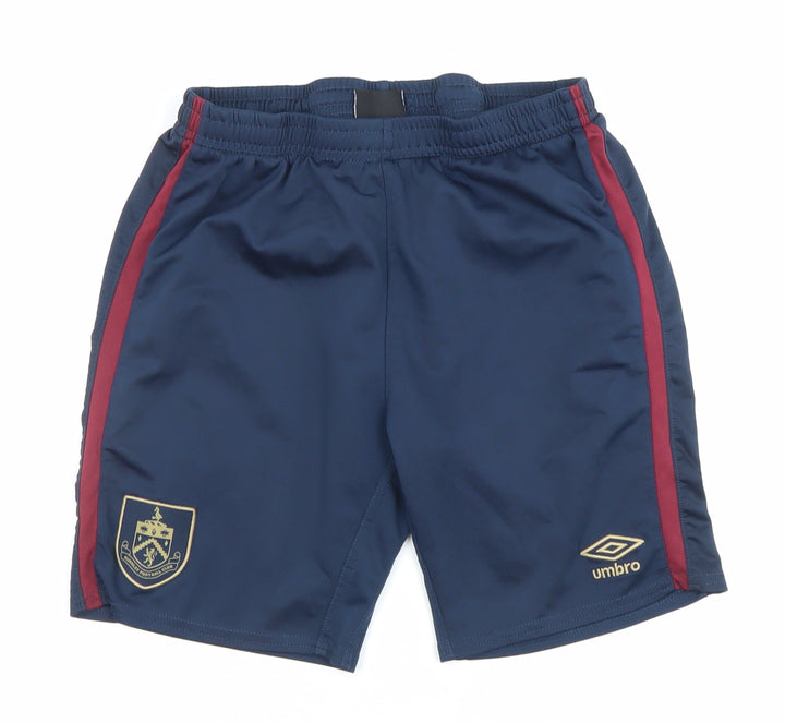 Umbro Boys Blue 13Y Athletic Football Shorts Elastic Waist Poly