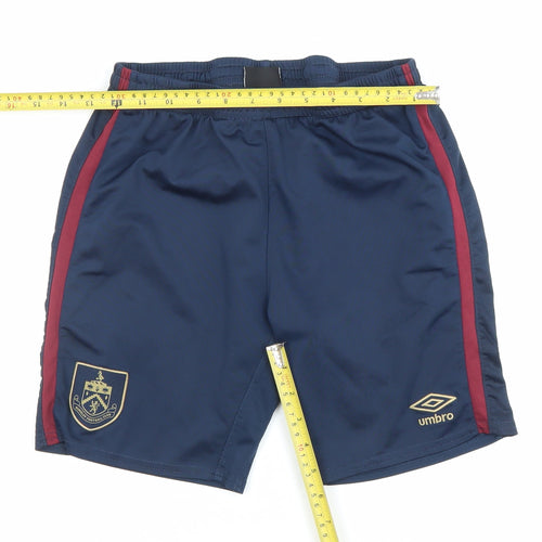 Umbro Boys Blue 13Y Athletic Football Shorts Elastic Waist Poly
