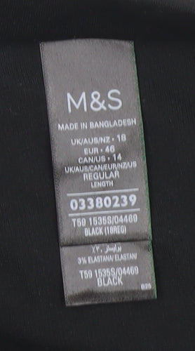 Marks and Spencer Women’s Black Trousers Size 18 Polyester Blend