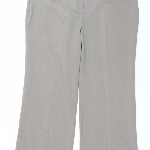 Autonomy Women's Grey Wide-Leg Trousers Size 16 Mid Rise