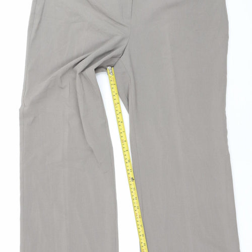 Autonomy Women's Grey Wide-Leg Trousers Size 16 Mid Rise