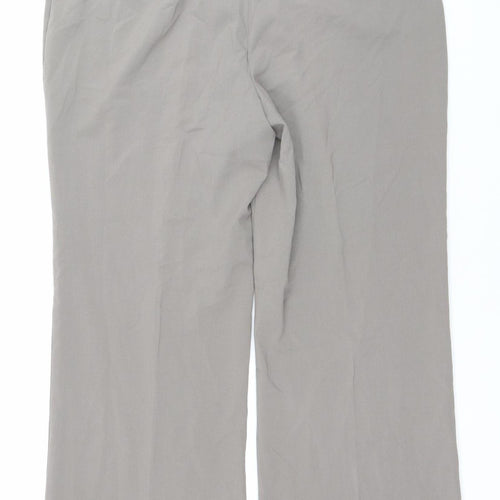 Autonomy Women's Grey Wide-Leg Trousers Size 16 Mid Rise