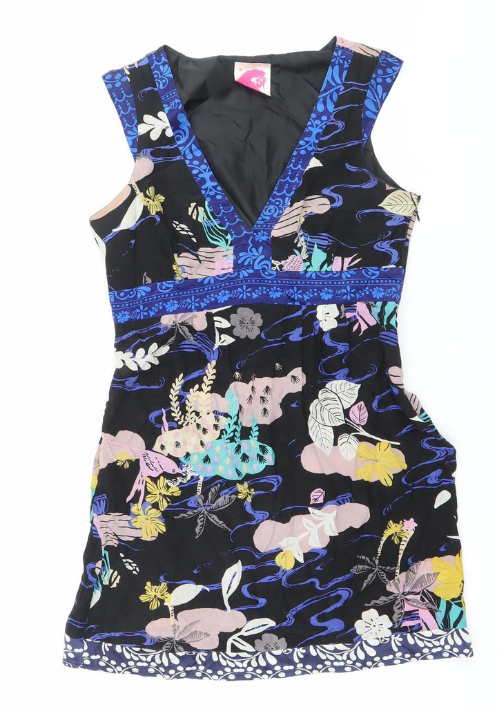 Lipsy Women’s Multicoloured Floral Silk Fit & Flare Dress Size 10