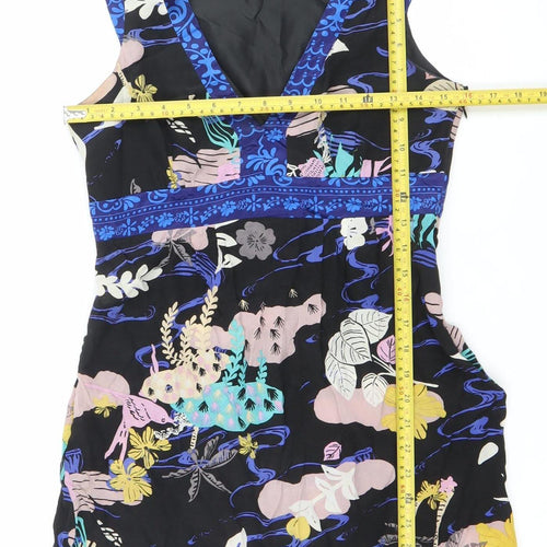 Lipsy Women’s Multicoloured Floral Silk Fit & Flare Dress Size 10