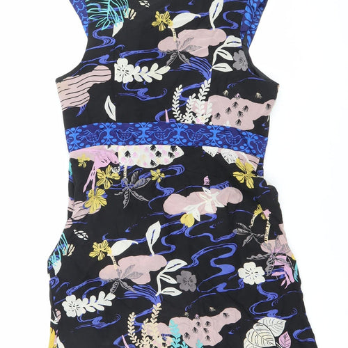 Lipsy Women’s Multicoloured Floral Silk Fit & Flare Dress Size 10