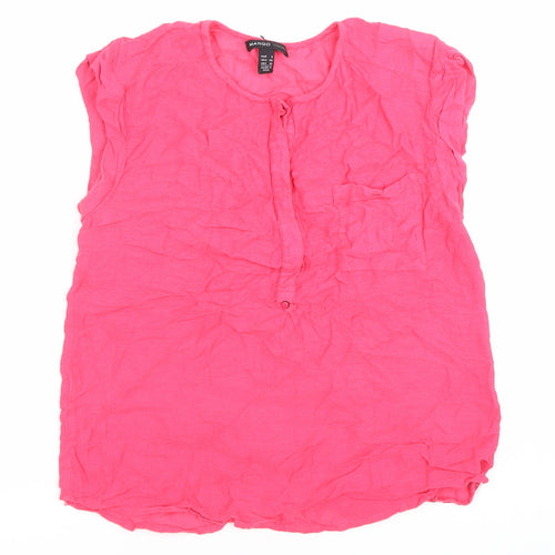 Mango Women’s Pink Sleeveless Tunic Blouse Size 8 Scoop Neck Casual