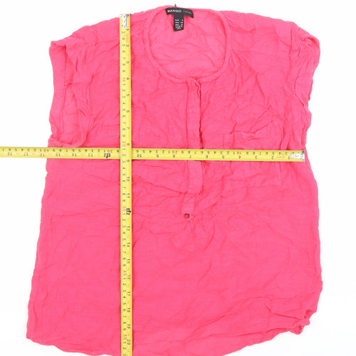 Mango Women’s Pink Sleeveless Tunic Blouse Size 8 Scoop Neck Casual