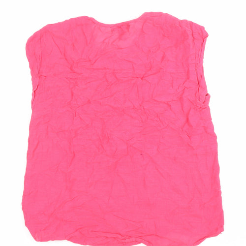 Mango Women’s Pink Sleeveless Tunic Blouse Size 8 Scoop Neck Casual