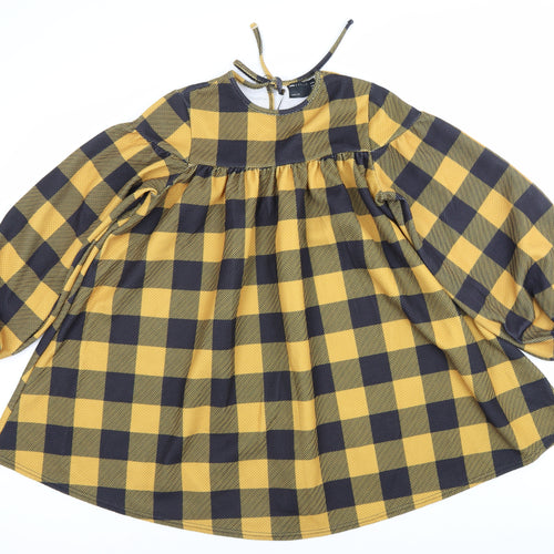 ASOS Women’s Multicoloured Check Smock Dress Size 10 Long Sleeve