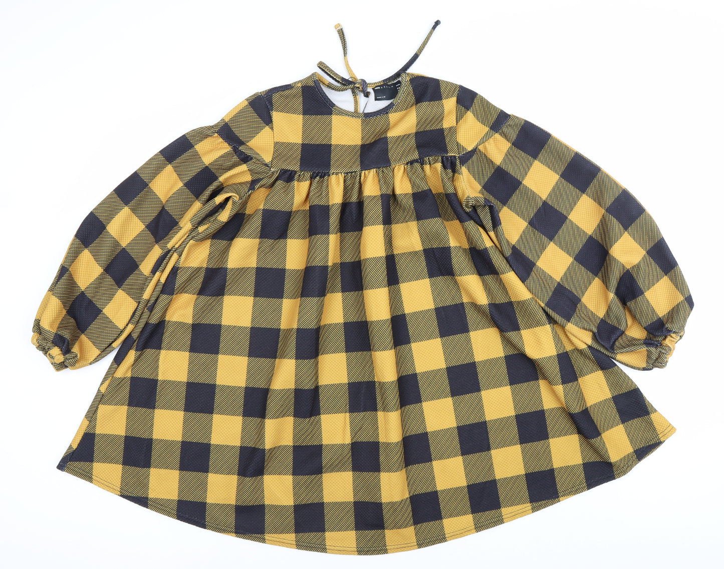 ASOS Women’s Multicoloured Check Smock Dress Size 10 Long Sleeve