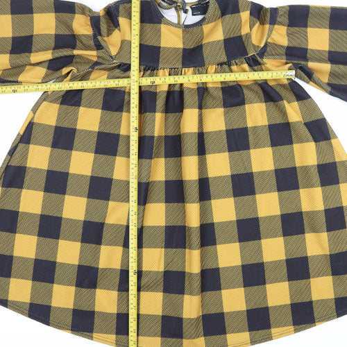 ASOS Women’s Multicoloured Check Smock Dress Size 10 Long Sleeve