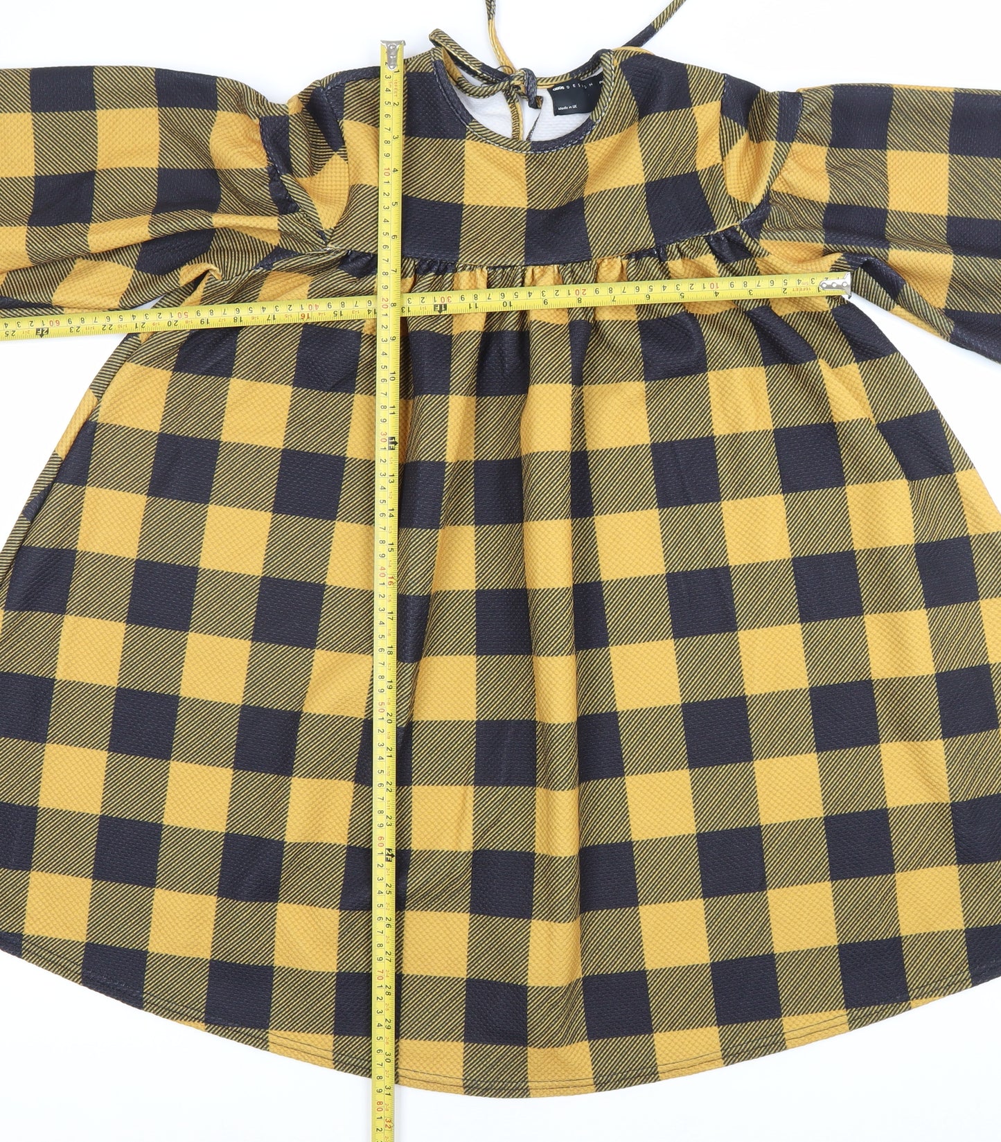 ASOS Women’s Multicoloured Check Smock Dress Size 10 Long Sleeve
