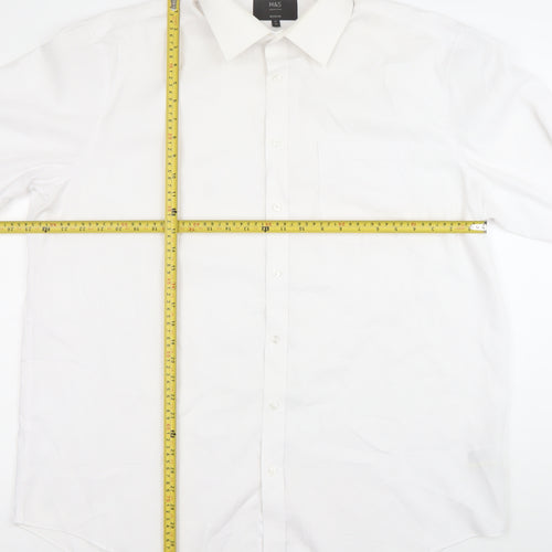 Marks and Spencer Men's White 18in Regular Fit Long Sleeve Dress Shirt