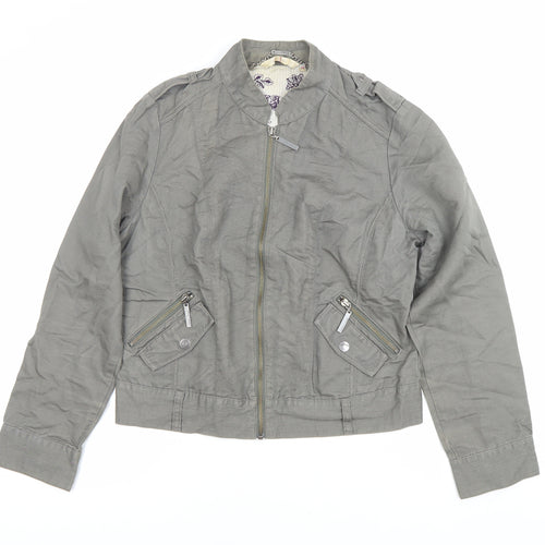 Designers at Debenhams Women’s Grey Size 14 Military Jacket Cotton Linen