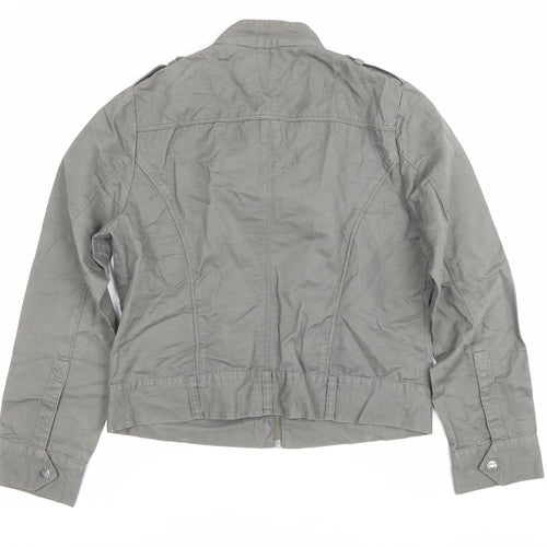 Designers at Debenhams Women’s Grey Size 14 Military Jacket Cotton Linen