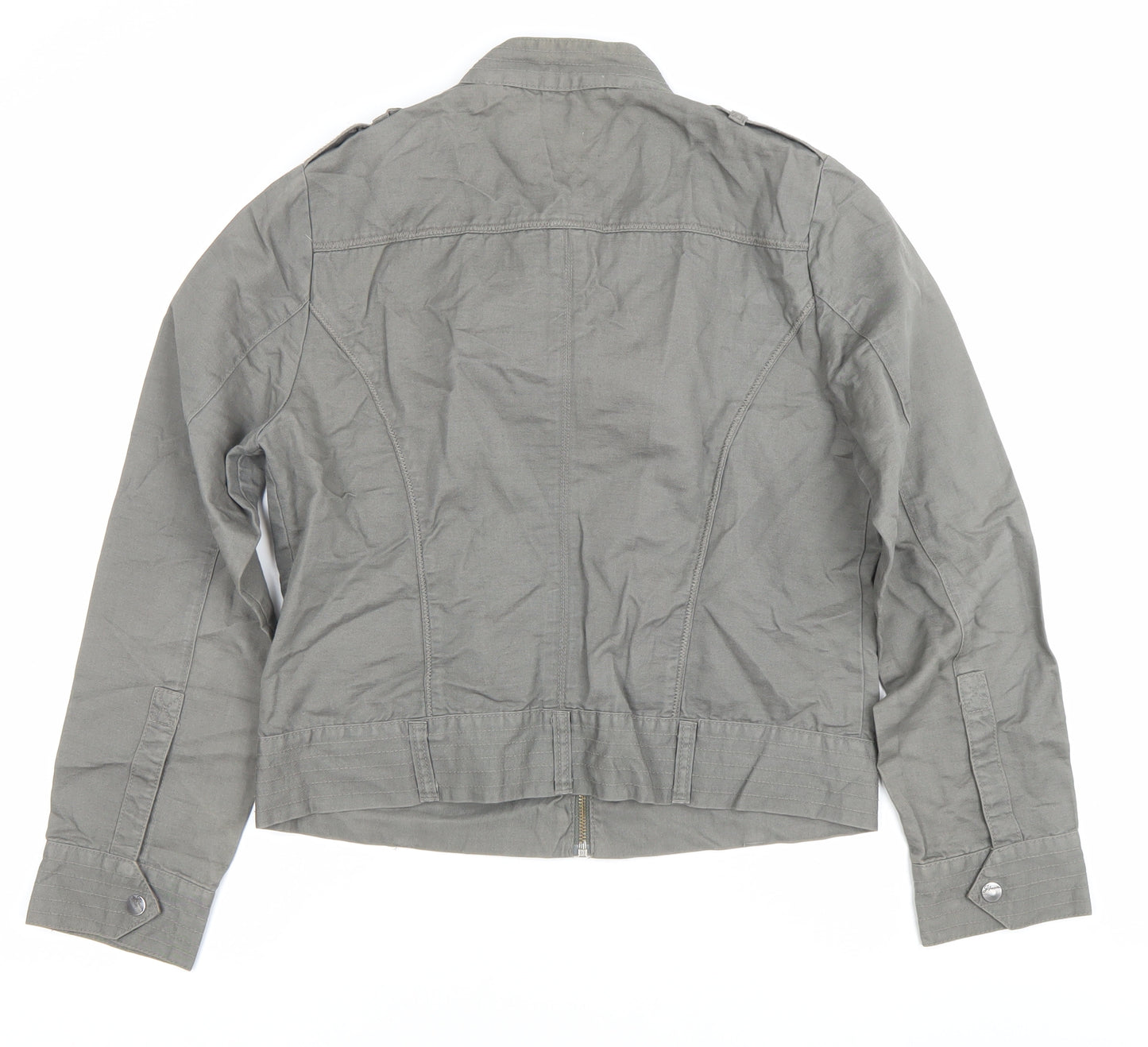 Designers at Debenhams Women’s Grey Size 14 Military Jacket Cotton Linen