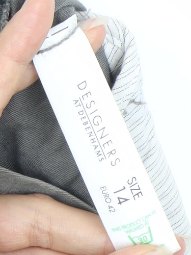 Designers at Debenhams Women’s Grey Size 14 Military Jacket Cotton Linen