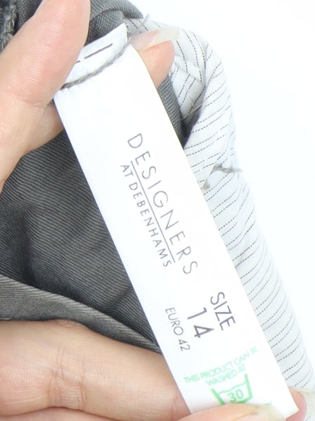 Designers at Debenhams Women’s Grey Size 14 Military Jacket Cotton Linen