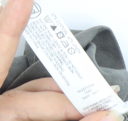 Designers at Debenhams Women’s Grey Size 14 Military Jacket Cotton Linen