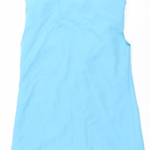 Boohoo Women’s Blue Size 8 Waistcoat Sleeveless Two-Button Woven
