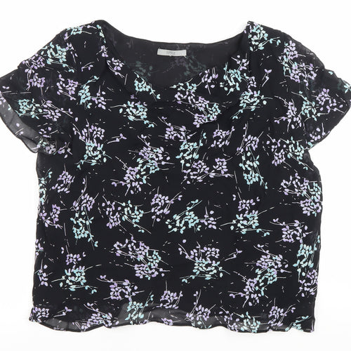 Marks and Spencer Women's Black Floral Chiffon Cowl Neck Blouse UK 18