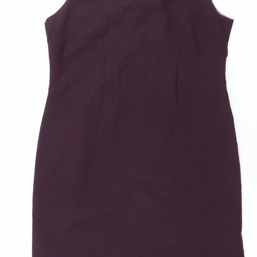 Sara Woman Women Purple Size 14 Sheath Knee Length Work Dress