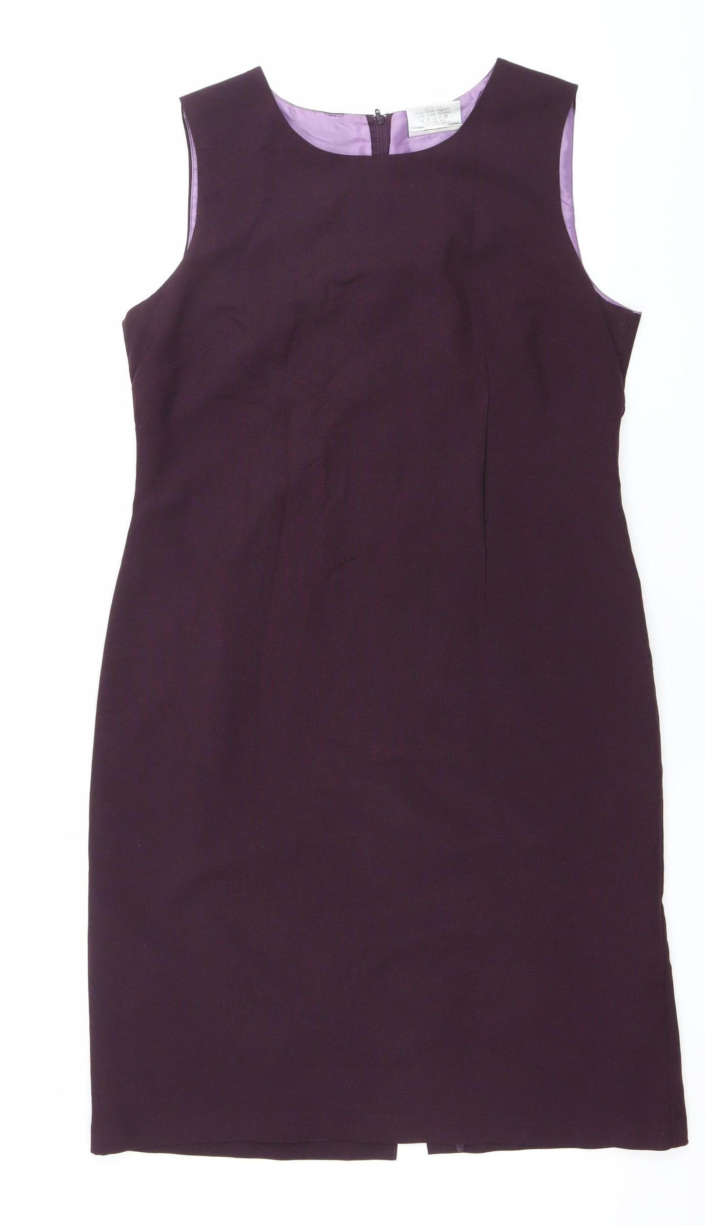 Sara Woman Women Purple Size 14 Sheath Knee Length Work Dress