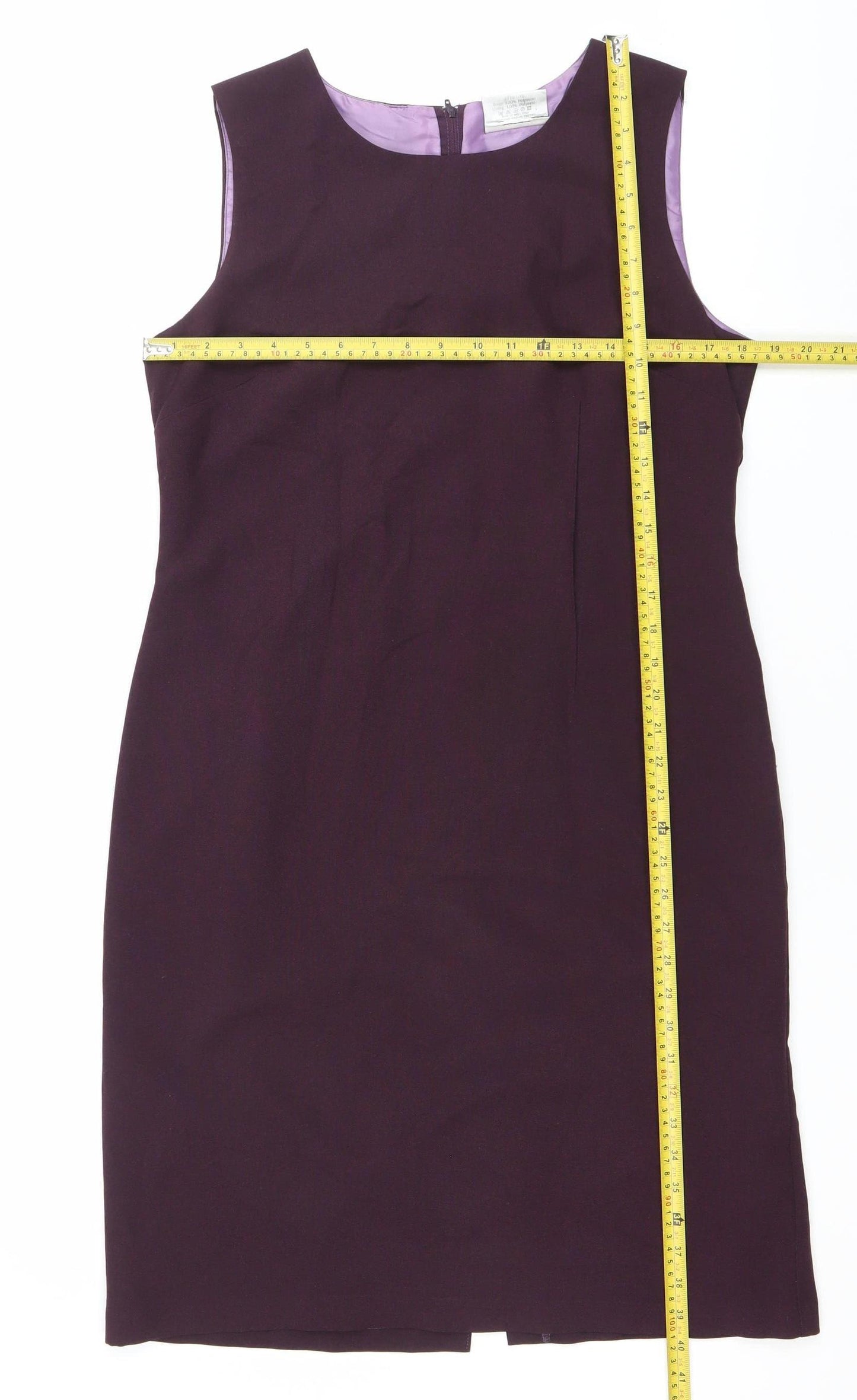 Sara Woman Women Purple Size 14 Sheath Knee Length Work Dress