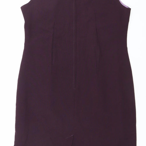 Sara Woman Women Purple Size 14 Sheath Knee Length Work Dress