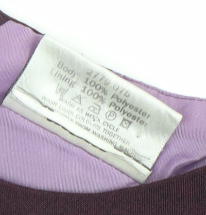 Sara Woman Women Purple Size 14 Sheath Knee Length Work Dress