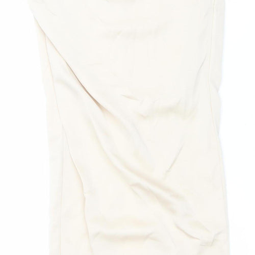 PrettyLittleThing Women’s Beige Long Pencil Skirt Size 6 High Rise Slit